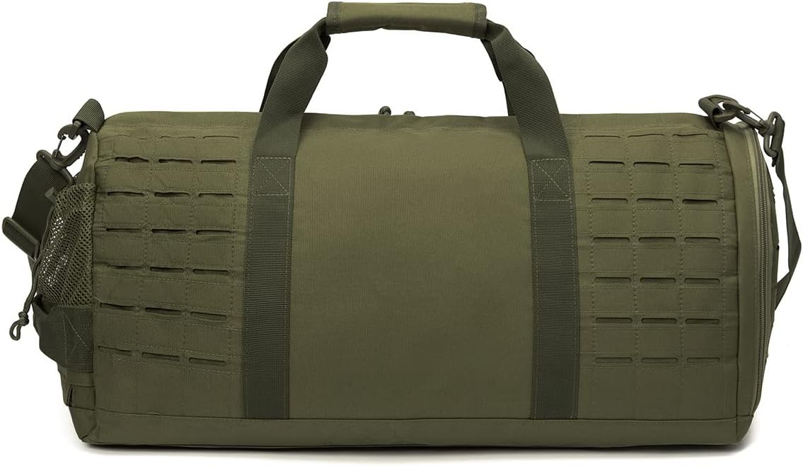 QT&QY 40L Military Tactical Duffle Bag For Men Sport Gym Bag Fitness Tote Travel Duffle Bag Training Workout Bag With Shoe Compartment Basketball Football Weekender Bag - Image 3